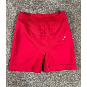 Gymshark Seamless Sculpt Red Biker Shorts Women's Size Small Workout Fitness